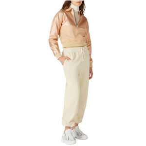 The Mighty Company Metallic Kings Rose Gold Leather Sweatshirt XS Colorblock 80s